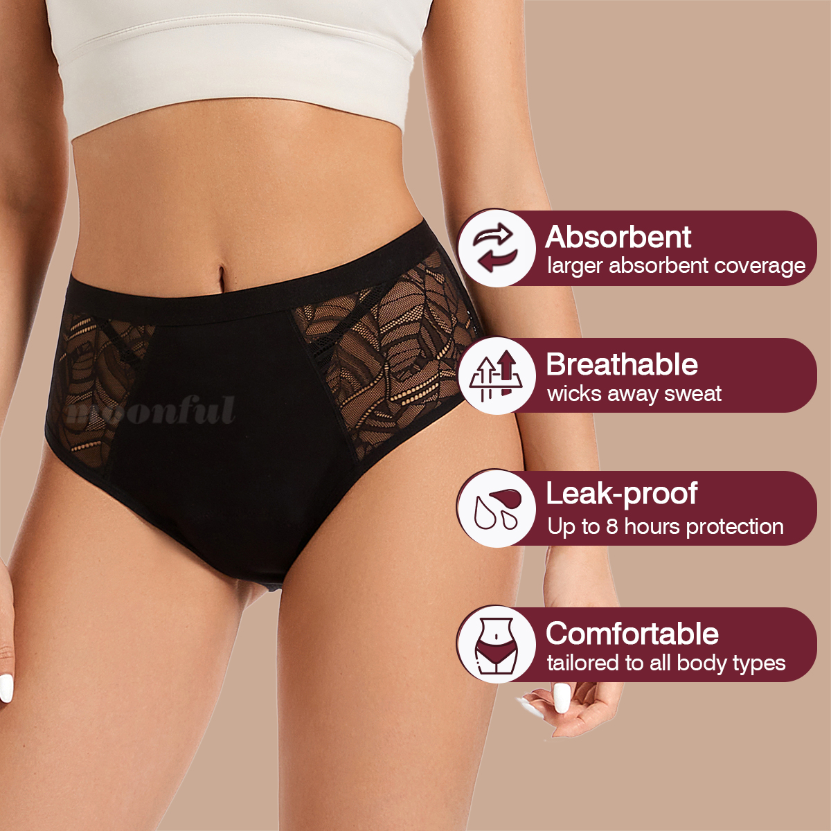 Moonful Women's Menstrual Pant - Period Panty Absorbent reseña y precio