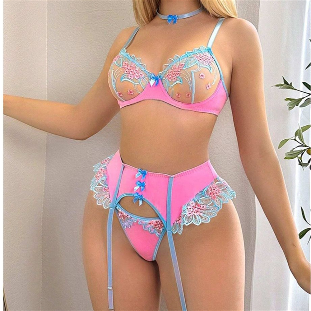 Sexy Fancy Lingerie Transparen - Garter Belt Set reseña y precio
