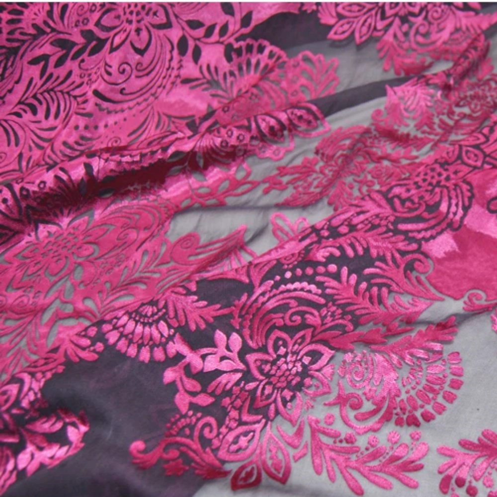 Fashion Large Pink Flower Desi - Robe Silk Women reseña y precio