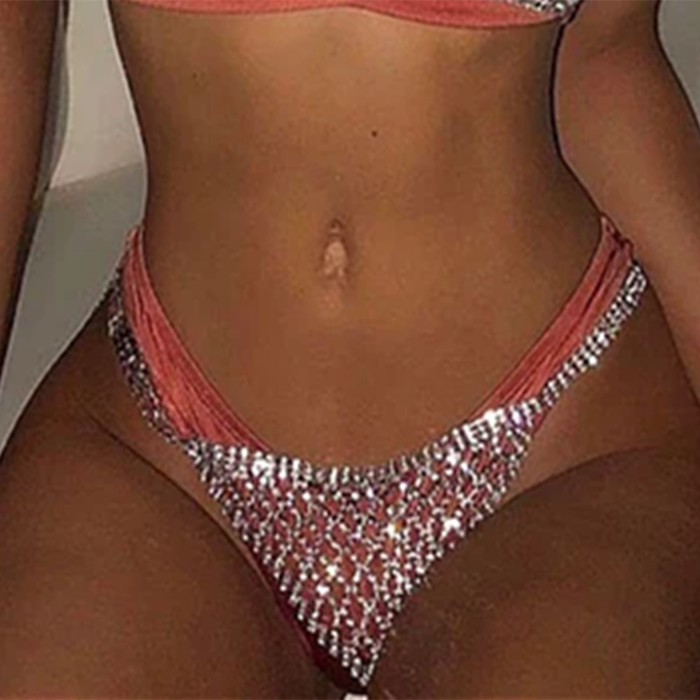 Stonefans Mesh Rhinestone Body - Thong Bikini Women reseña y precio