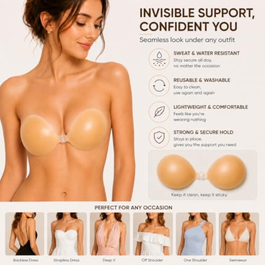Hasimor Sticky Bra Ultra Thin  - Strapless Bra Backless reseña y precio