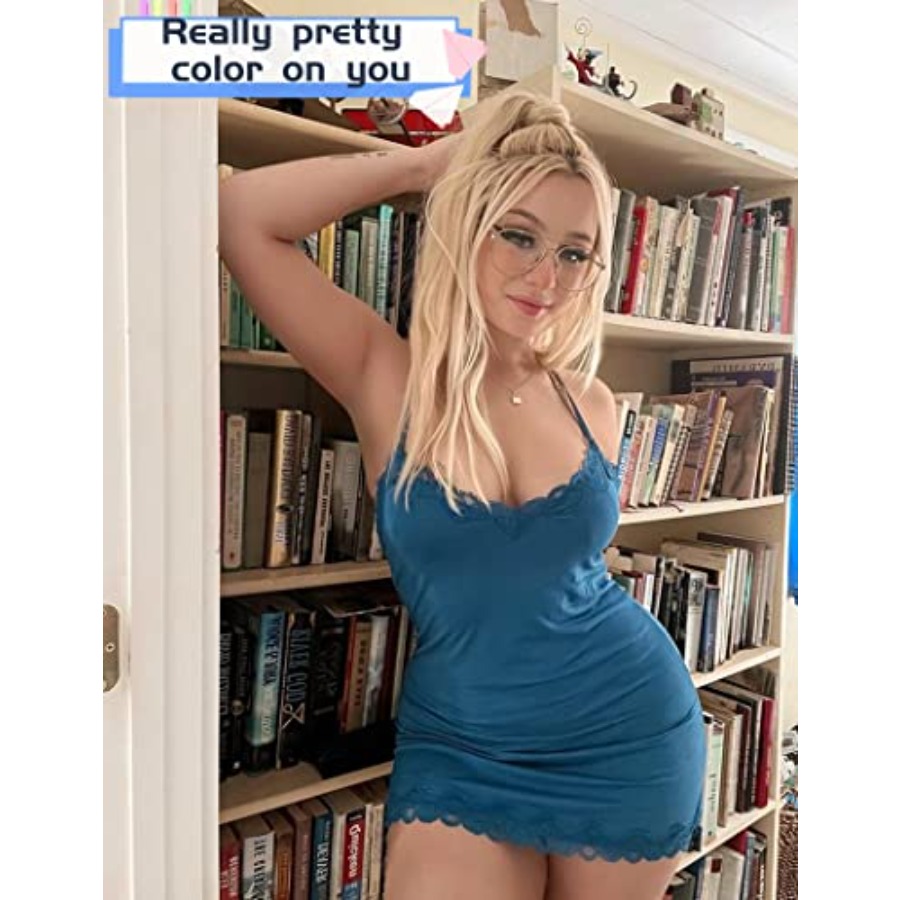 Womens Nightgown Sexy Lace Sle - Babydoll Chemise Night reseña y precio