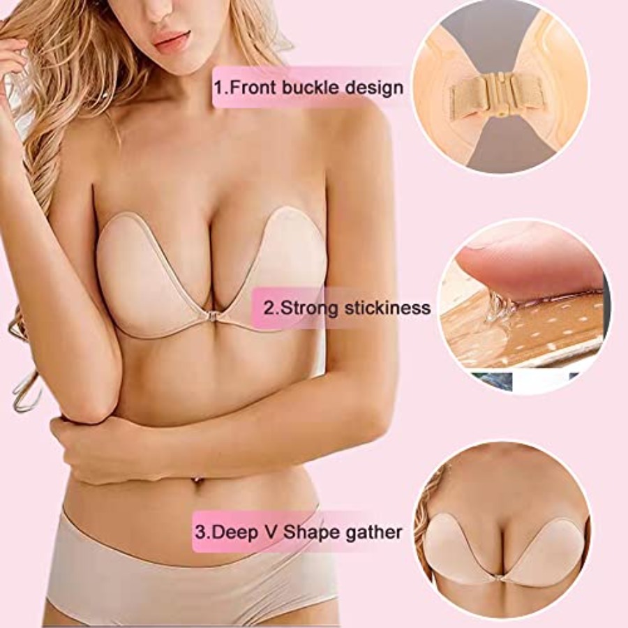 Hasimor 2 PCS Strapless Adhesi - Silicone Bra Adhesive reseña y precio