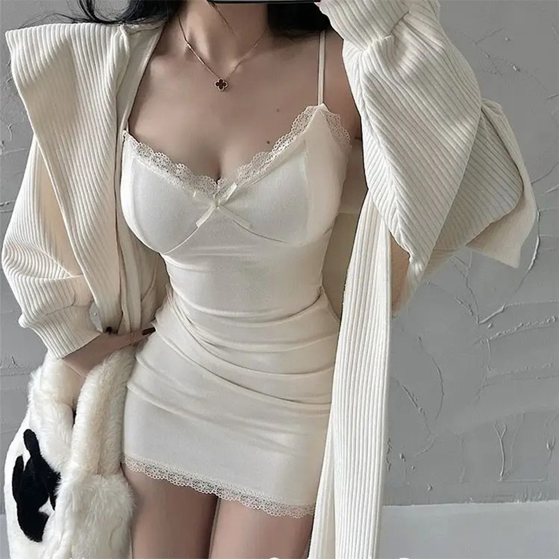 Hot Girl Lace Suspender Dress  - Slip Dress Satin reseña y precio