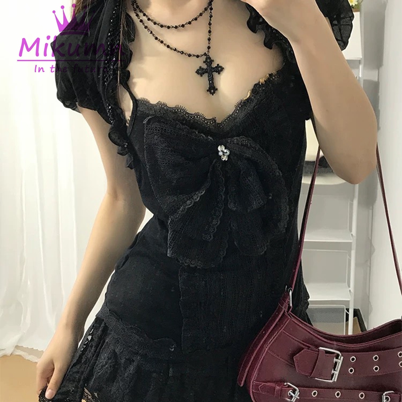 Mikumn Gothic Lolita Black Lac - Cami Top Lace reseña y precio