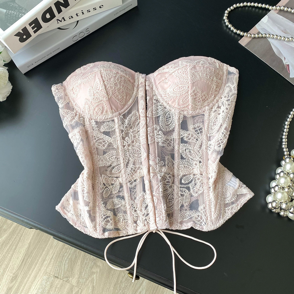 Floral Embroidery Sexy Club Co - Strapless Bra Backless reseña y precio