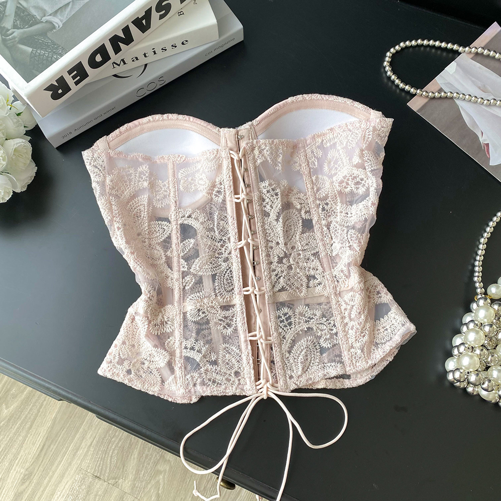 Floral Embroidery Sexy Club Co - Strapless Bra Backless reseña y precio