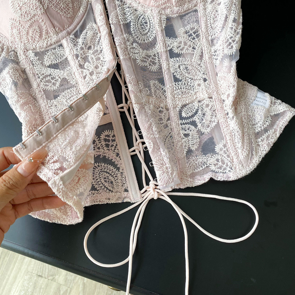 Floral Embroidery Sexy Club Co - Strapless Bra Backless reseña y precio