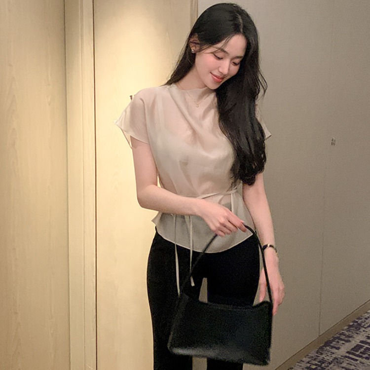 Summer Short Sleeve Shirt Wome - Corset Waist Cinch reseña y precio