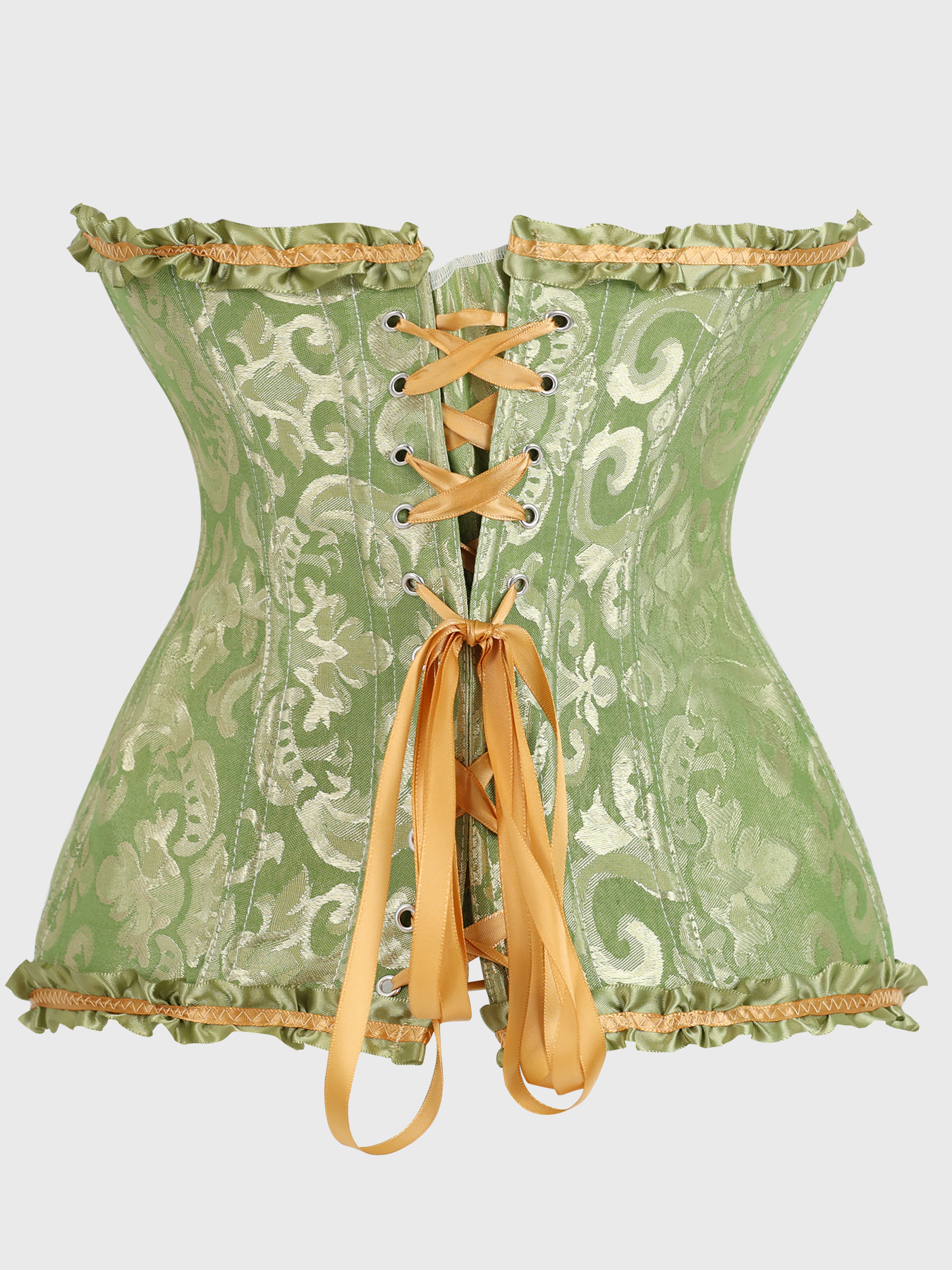 Olive Green Victorian Brocade  - Corset Waist Cinch reseña y precio