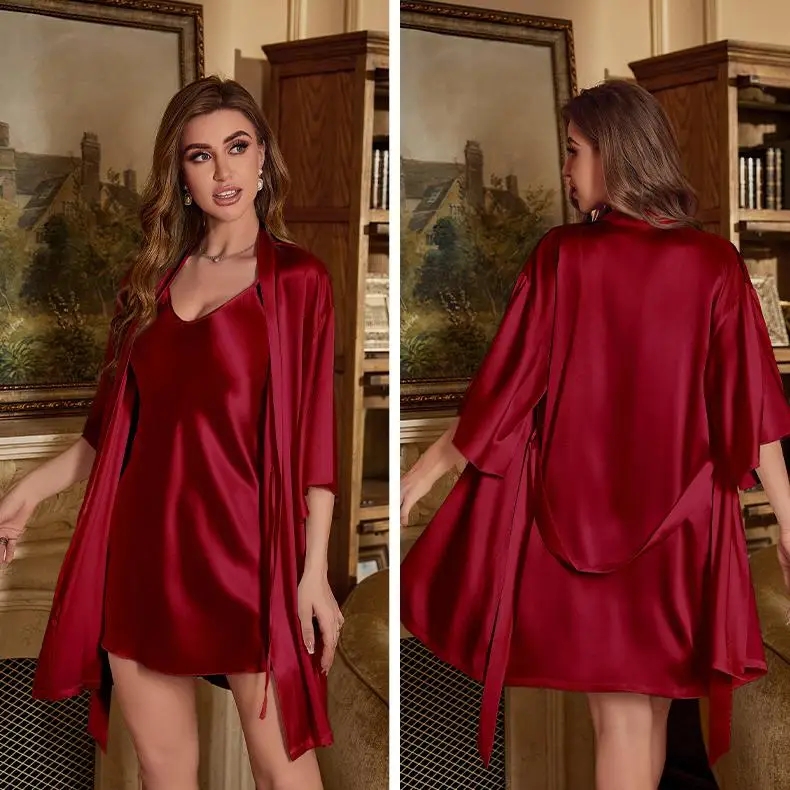 2PC Robe Suit Women Rayon Bath - Robe Silk Women reseña y precio