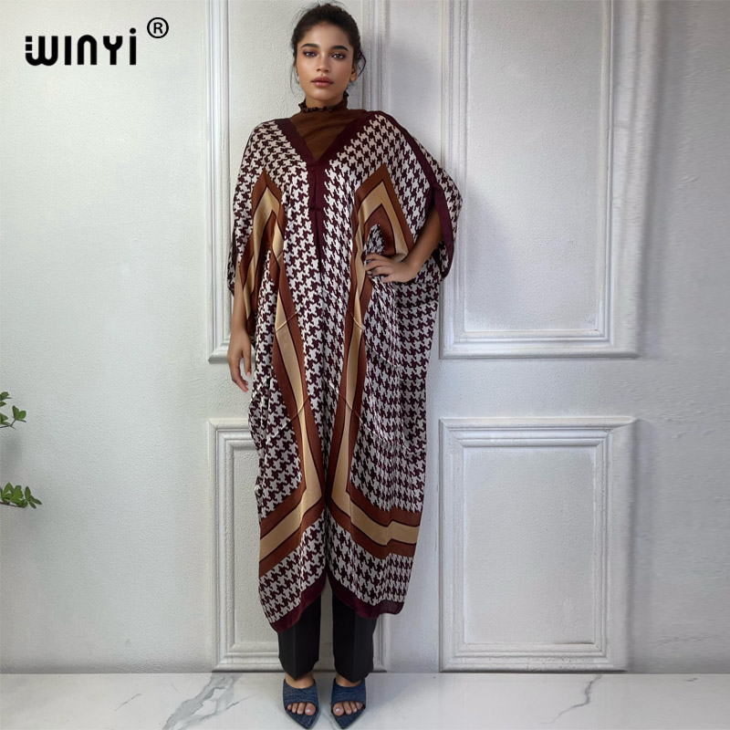 WINYI Summer african V-neck dr - Robe Silk Women reseña y precio