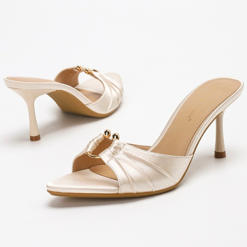 Pleated Metal Ring Satin Elega - Slip Dress Satin reseña y precio