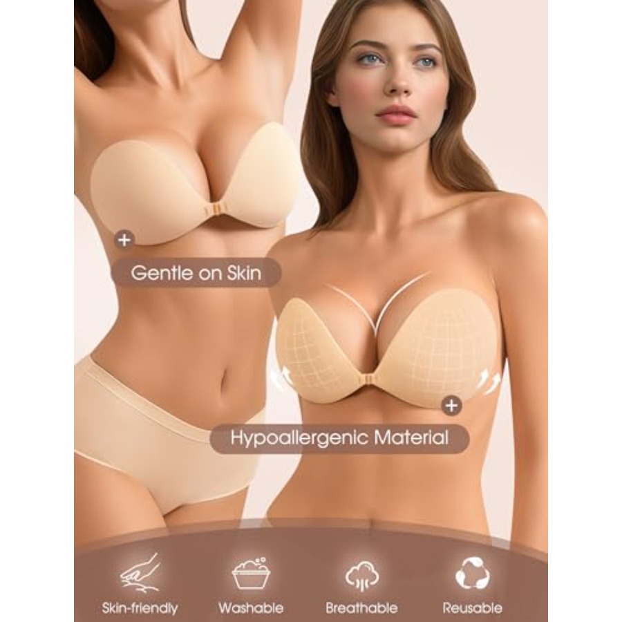 Sticky Bra Push Up Strapless A - Silicone Bra Adhesive reseña y precio
