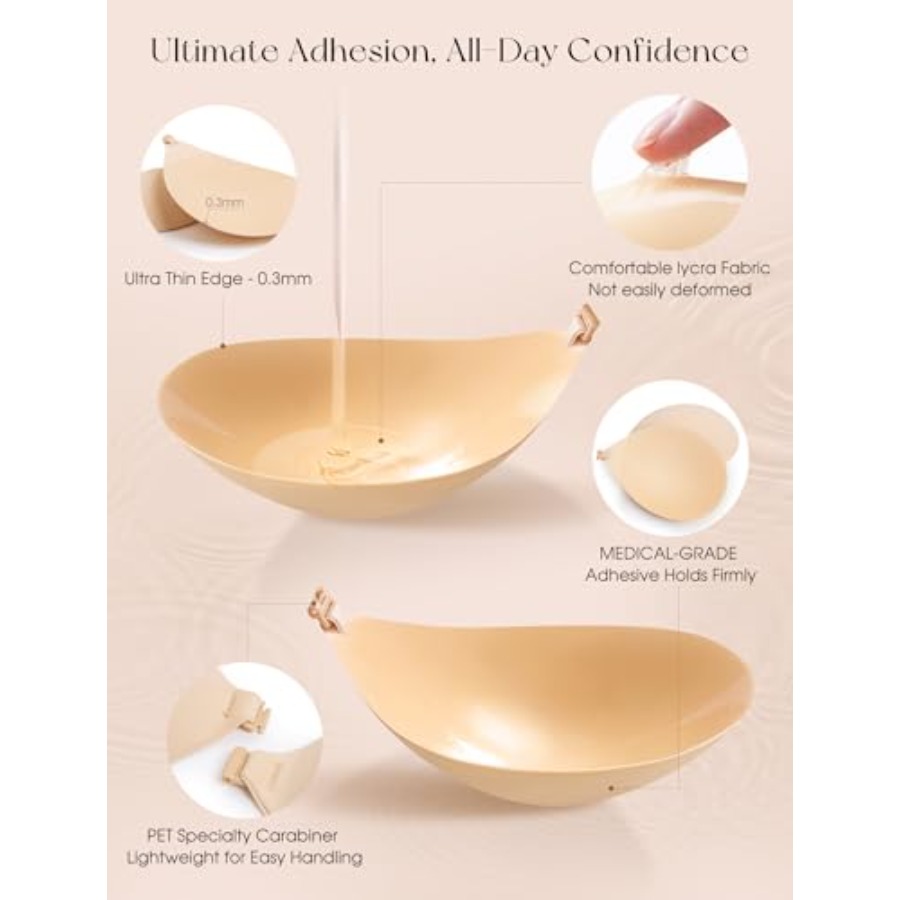 Sticky Bra Push Up Strapless A - Silicone Bra Adhesive reseña y precio