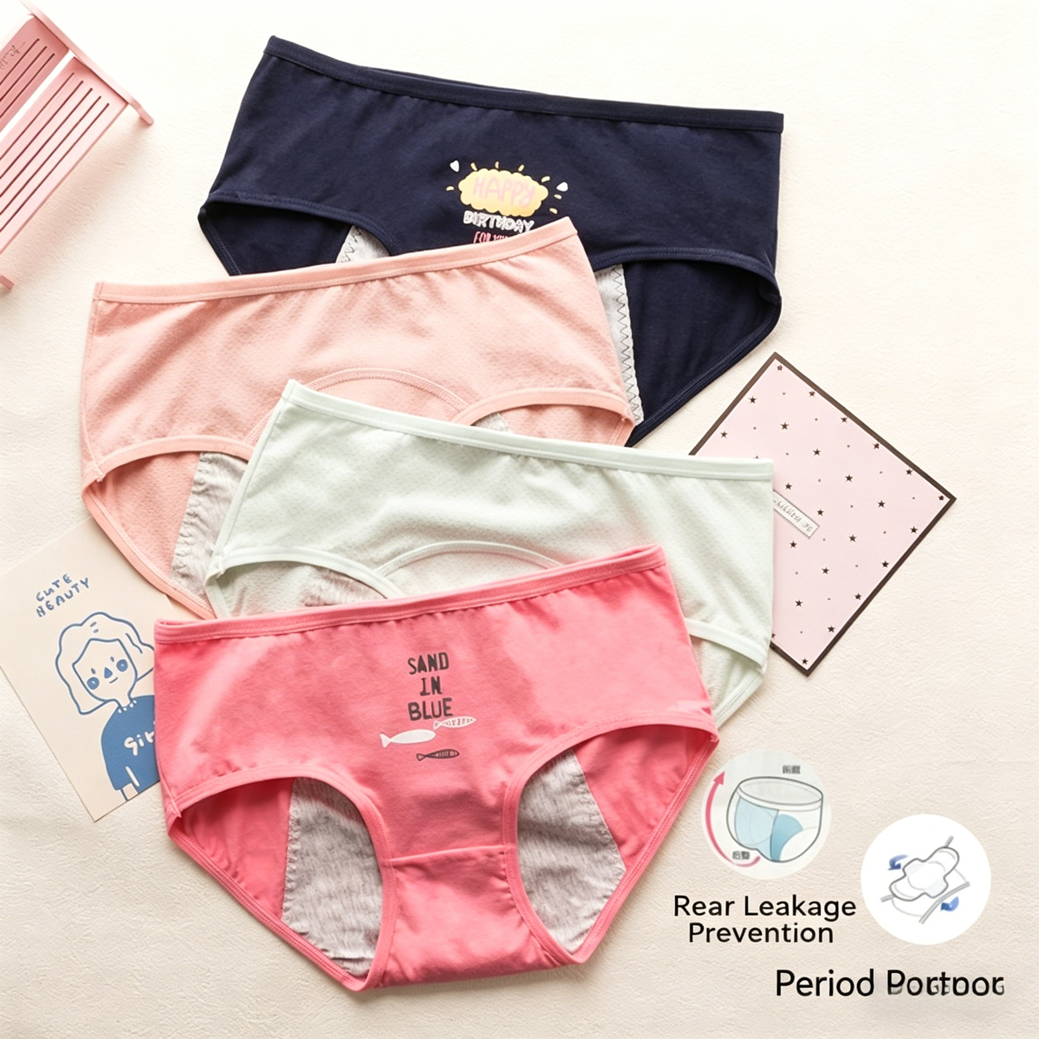 Cute Cartoon Period Underwear  - Period Panty Absorbent reseña y precio