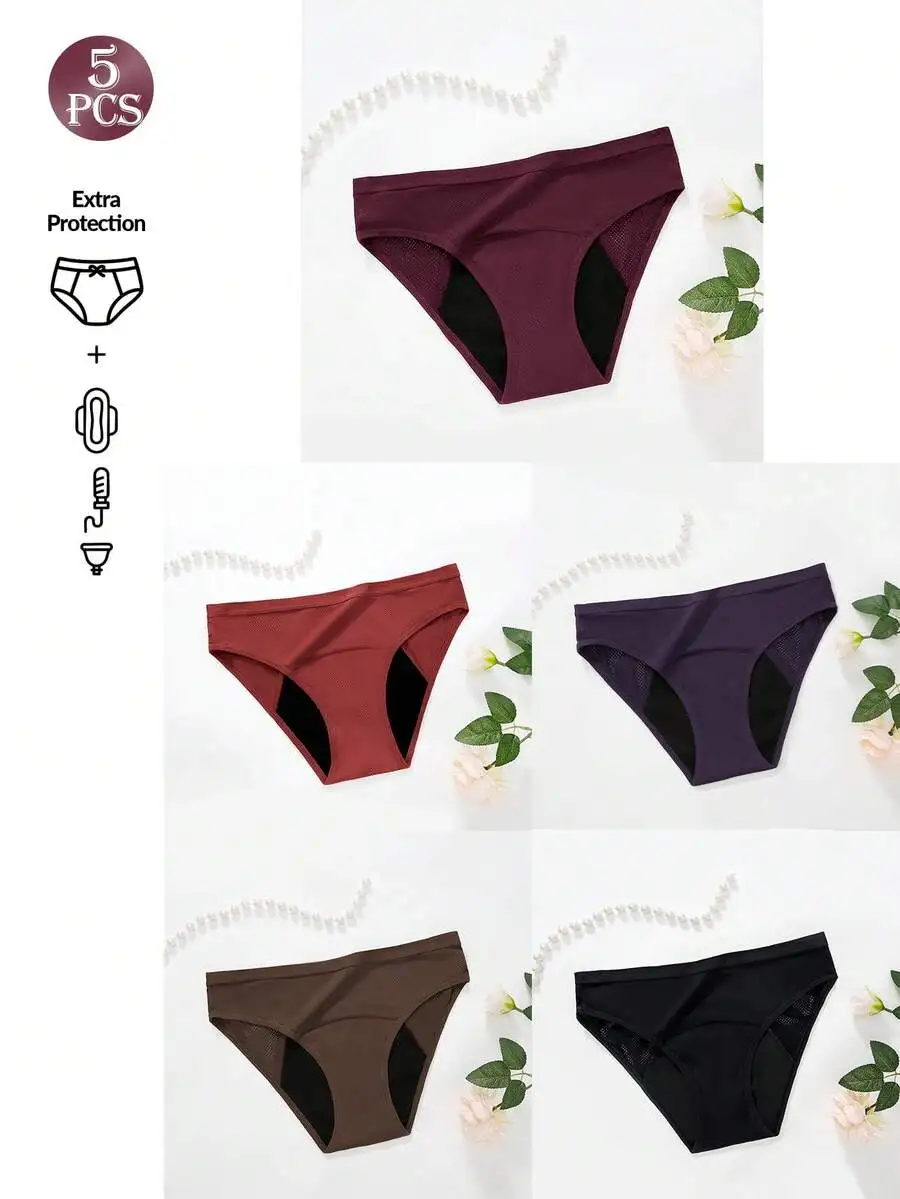 5 Pcs Women Solid Color Absorb - Period Panty Absorbent reseña y precio