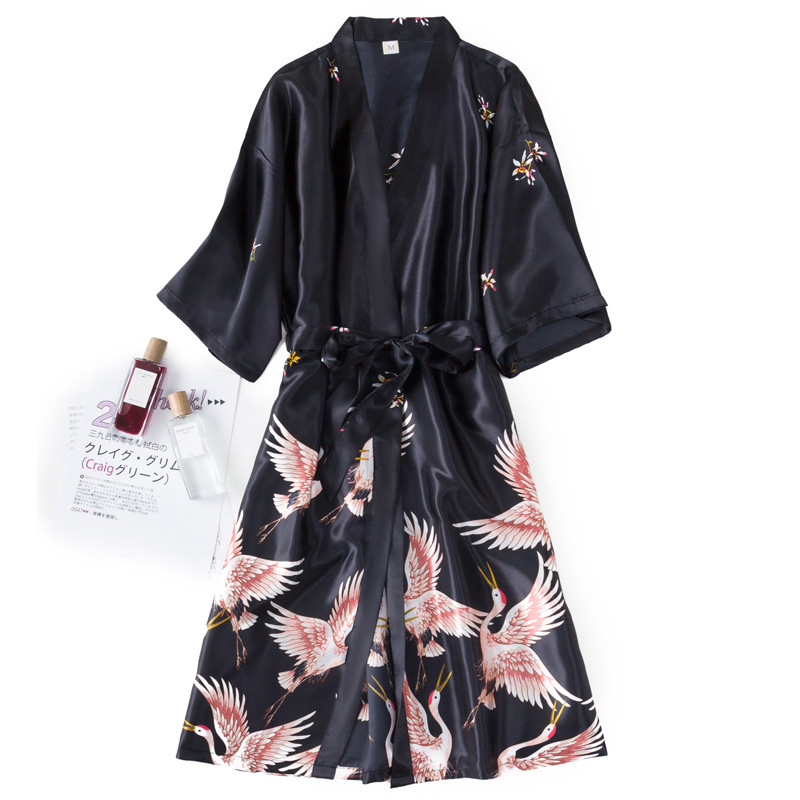 Burgundy Women 2PCS Faux Silk  - Robe Silk Women reseña y precio
